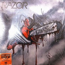 Razor - Violent Restitution (12” LP 2021 Reissue, Clear / Red Marbled vinyl limited to 200)